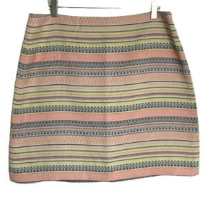 Loft 12 multicolor southwestern stripes skirt with‎ zipper back NEW